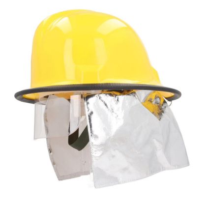 Poza cu Cască PSI cu vizor și guler galbenă