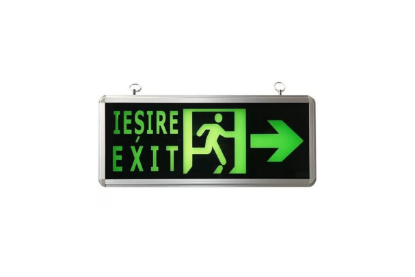 Poza cu Lampă EXIT / IEȘIRE LED săgeată laterală -  permanentă