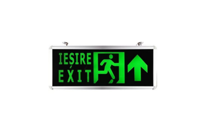 Poza cu LAMPĂ tip EXIT / IESIRE LED săgeată sus – permanenta