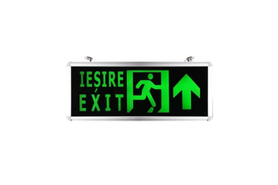 Poza cu LAMPĂ tip EXIT / IESIRE LED săgeată sus – permanenta